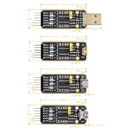 Waveshare Mini USB to UART High Band Rate Transmission Module Connectors - Other Accessories by WAVESHARE | Online Shopping UK | buy2fix