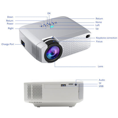 D40S 1600 Lumens Portable Home Theater LED HD Digital Projector (Silver) - LED Projector by buy2fix | Online Shopping UK | buy2fix