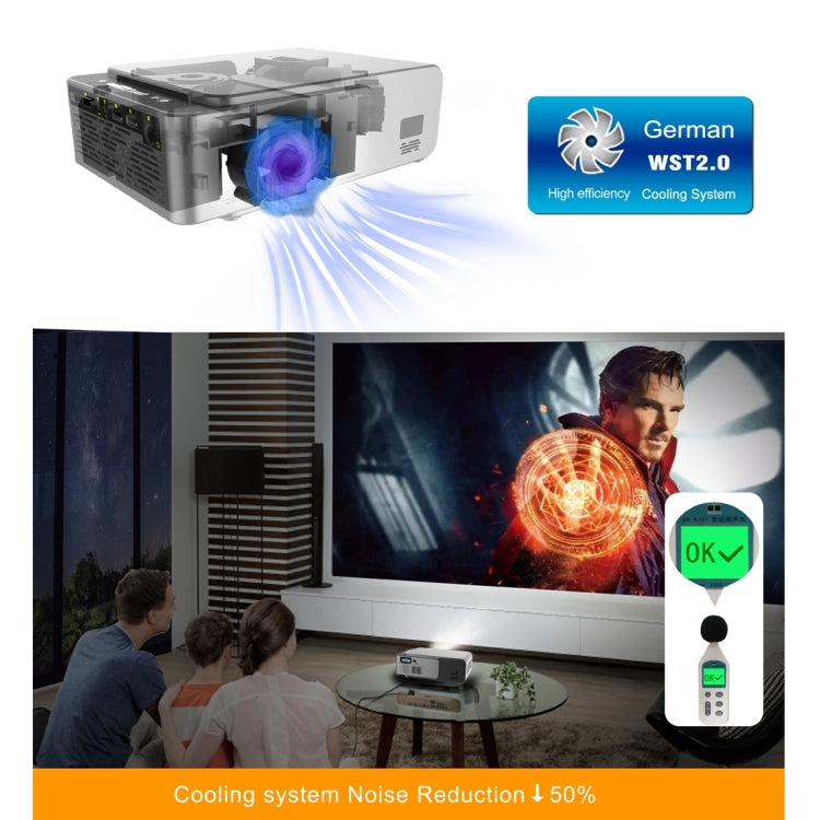 T6 2000ANSI Lumens 1080P LCD Mini Theater Projector, Phone Version, AU Plug(Silver) - Consumer Electronics by buy2fix | Online Shopping UK | buy2fix