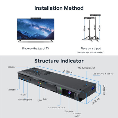 MECOOL KA2 Video Calling on TV Android 10.0 Smart TV Box with Remote Control, Amlogic S905X4 Quad Core Cortex A35, 2GB+16GB, Dual-Band / Ethernet / Camera(EU Plug) - Consumer Electronics by MECOOL | Online Shopping UK | buy2fix