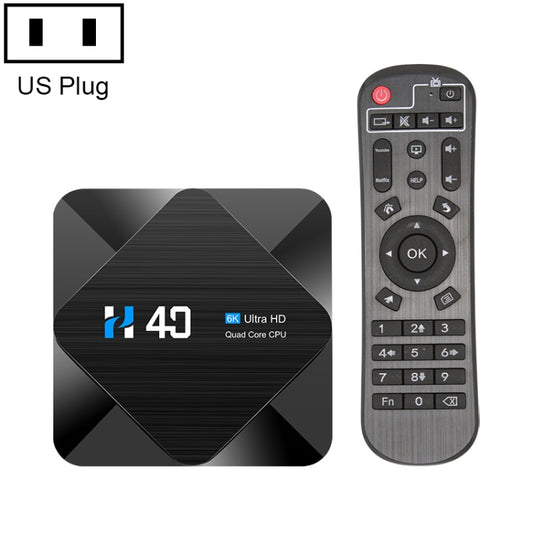 H40 4K Ultra HD Smart TV BOX Android 10.0 Media Player with Remote Control, Quad-core, RAM: 4GB, ROM: 32GB(US Plug) - Amlogic S905 by buy2fix | Online Shopping UK | buy2fix