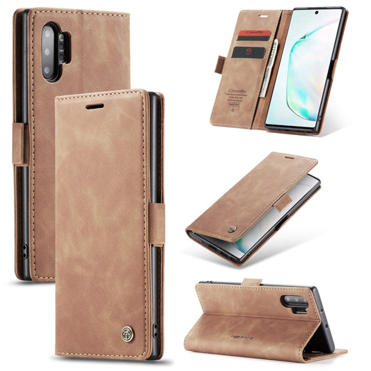 CaseMe-013 Multifunctional Horizontal Flip Leather Case with Card Slot & Holder & Wallet for Galaxy Note 10+(Brown) - Galaxy Phone Cases by CaseMe | Online Shopping UK | buy2fix