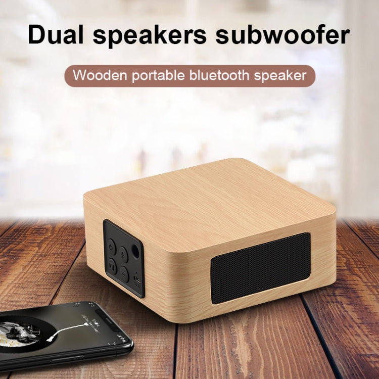 Q1A Bluetooth 4.2 Mini Wooden Double Horns Bluetooth Speaker(Walnut Texture) - Mini Speaker by buy2fix | Online Shopping UK | buy2fix