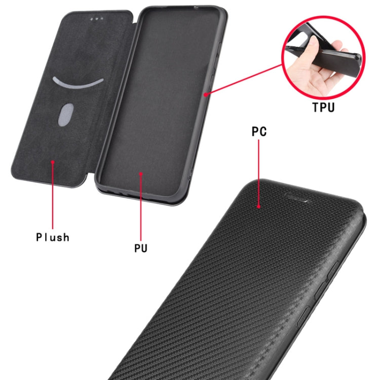 For LG Wing 5G Carbon Fiber Texture Horizontal Flip TPU + PC + PU Leather Case with Card Slot(Blue) - Mobile Accessories by buy2fix | Online Shopping UK | buy2fix