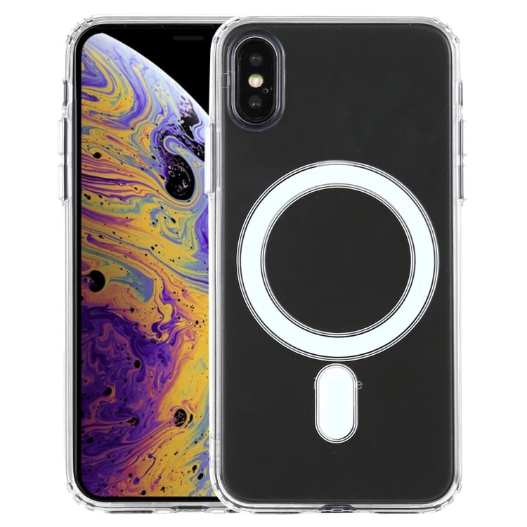 For iPhone XS Max Magsafe Case Simple Magnetic Ring All-inclusive Clear Crystal Acrylic PC +TPU Shockproof Case(Transparent) - More iPhone Cases by buy2fix | Online Shopping UK | buy2fix