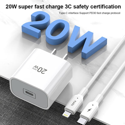 TOTUDESIGN CACQ-010 Glory Series 20W Type-C / USB-C Fast Charging Travel Charger Power Adapter, CN Plug(White) - USB Charger by TOTUDESIGN | Online Shopping UK | buy2fix