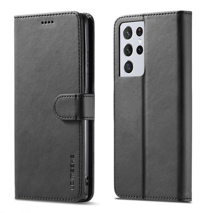 For Samsung Galaxy S21 Ultra 5G LC.IMEEKE Calf Texture Horizontal Flip Leather Case with Holder & Card Slots & Wallet(Black) - Galaxy S21 Ultra 5G Cases by LC.IMEEKE | Online Shopping UK | buy2fix