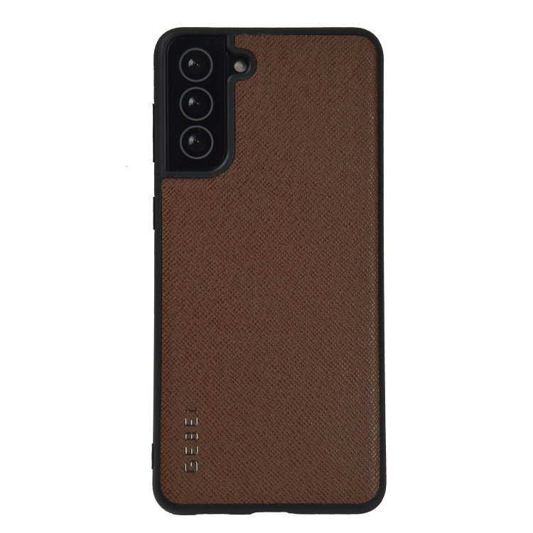 For Samsung Galaxy S21 5G GEBEI Full-coverage Shockproof Leather Protective Case(Brown) - Galaxy S21 5G Cases by GEBEI | Online Shopping UK | buy2fix