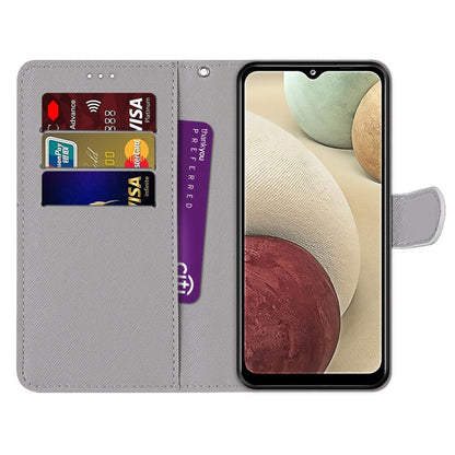 For Samsung Galaxy A12 / M12 Coloured Drawing Cross Texture Horizontal Flip PU Leather Case with Holder & Card Slots & Wallet & Lanyard(Light Pink Bouquet) - Samsung Accessories by buy2fix | Online Shopping UK | buy2fix