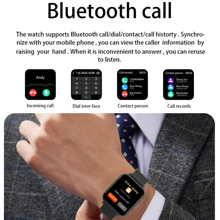 P6 1.54 inch TFT Color Screen IP68 Waterproof Smart Bracket, Support Bluetooth Call / Sleep Monitoring / Heart Rate Monitoring(Black) - Smart Wear by buy2fix | Online Shopping UK | buy2fix