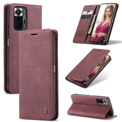 For Xiaomi Redmi Note 10 Pro 4G / Note 10 Pro Max CaseMe 013 Multifunctional Horizontal Flip Leather Case with Holder & Card Slot & Wallet(Wine Red) - Xiaomi Cases by CaseMe | Online Shopping UK | buy2fix