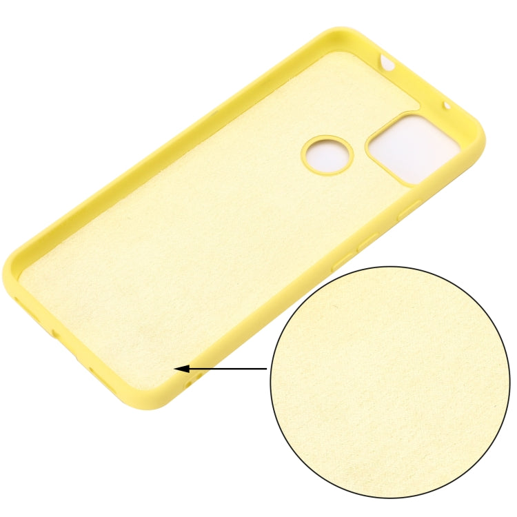 For Google Pixel 5A Solid Color Liquid Silicone Dropproof Full Coverage Protective Case(Yellow) - Google Cases by buy2fix | Online Shopping UK | buy2fix