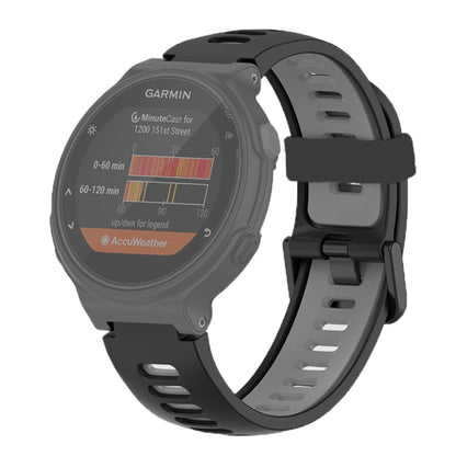 For Garmin Forerunner 220/230/235/620/630/735XT Two-color Silicone Watch Band(Black+Grey) - Smart Wear by buy2fix | Online Shopping UK | buy2fix