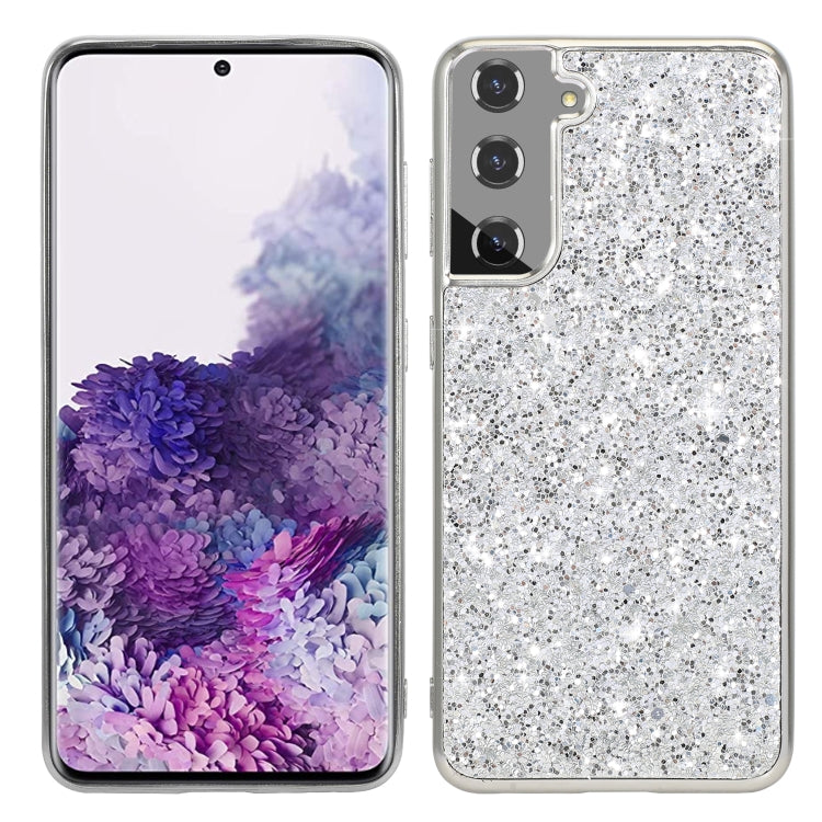 For Samsung Galaxy S21 FE Glitter Powder Shockproof TPU Protective Case(Silver) - Samsung Accessories by buy2fix | Online Shopping UK | buy2fix