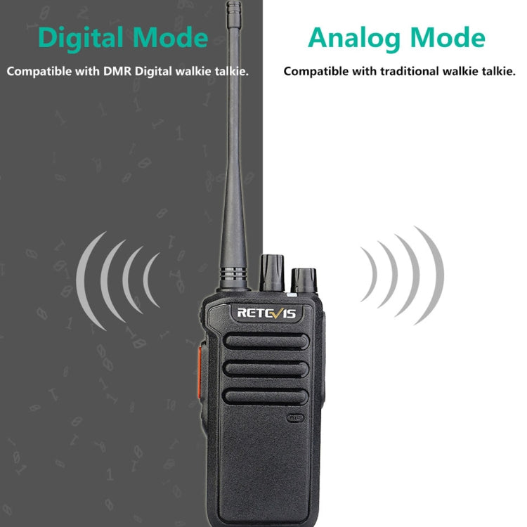 RETEVIS RT43 5W UHF 400-480MHz 32CHS DMR Digital Two Way Radio Handheld Walkie Talkie, EU Plug(Black) - Handheld Walkie Talkie by RETEVIS | Online Shopping UK | buy2fix