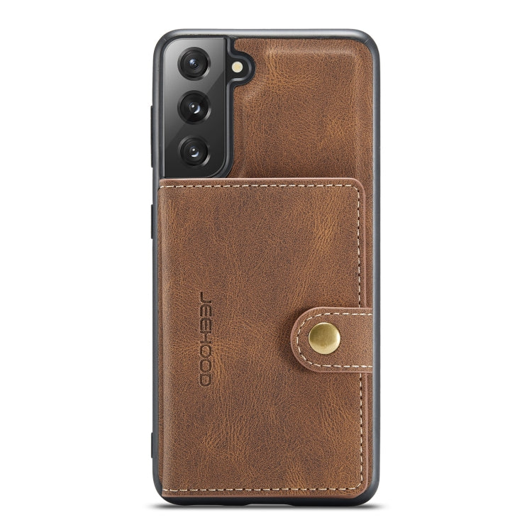 For Samsung Galaxy S21 FE JEEHOOD Retro Magnetic Detachable Protective Case with Wallet & Card Slot & Holder(Brown) - Galaxy Phone Cases by JEEHOOD | Online Shopping UK | buy2fix