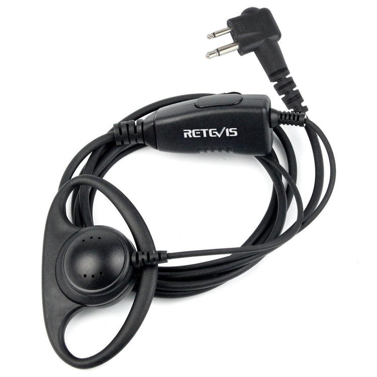 RETEVIS R-122 2 Pin D Shape Soft Ear Hook Earphone Microphone for Motorola GP68/GP88/GP300/2000/CT150/P040 - Microphones & Headsets by RETEVIS | Online Shopping UK | buy2fix