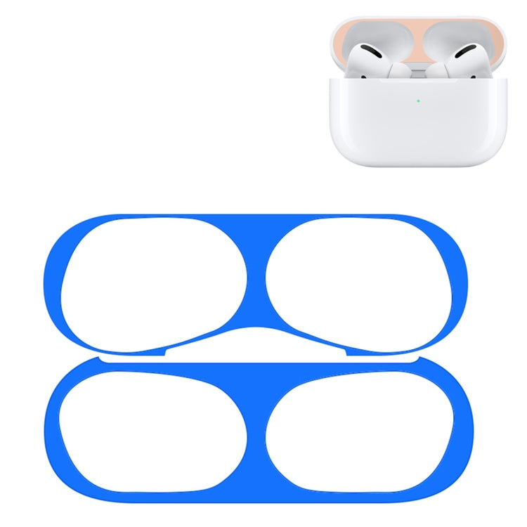 For Apple AirPods Pro Wireless Earphone Protective Case Metal Protective Sticker(Blue) - Protective Sticker by buy2fix | Online Shopping UK | buy2fix