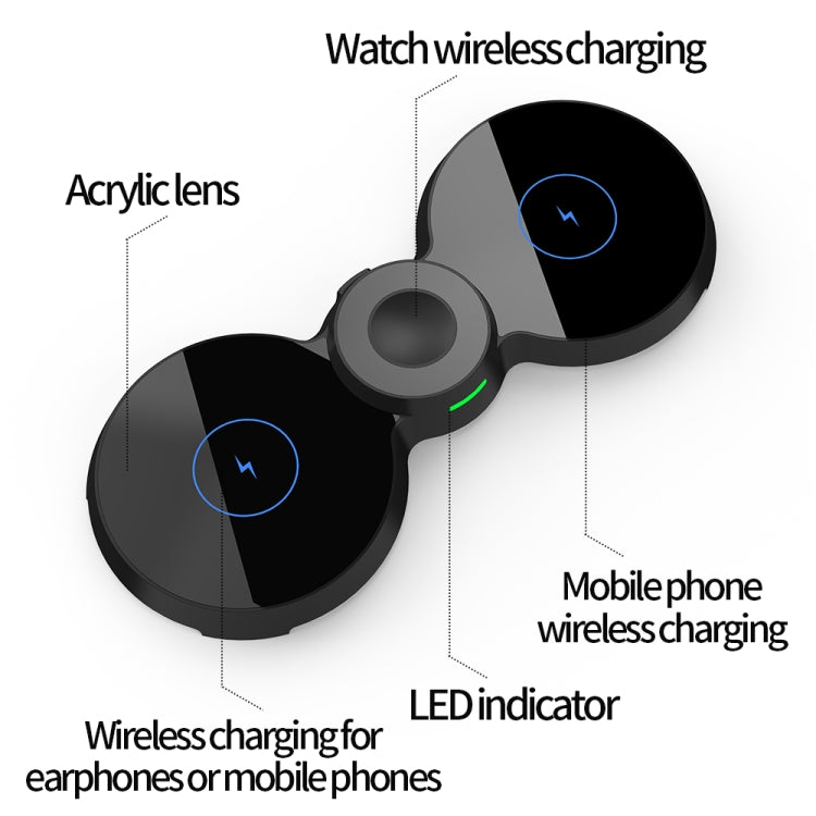 H20 15W QI Standard 3 in 1 Planar Figure-8-shaped Magnetic Wireless Charger for Phones & Apple Watch & AirPods(White) - Apple Accessories by buy2fix | Online Shopping UK | buy2fix