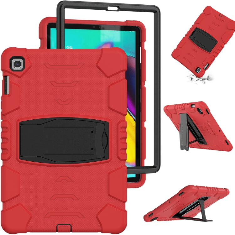 3-Layer Protection Screen Frame + PC + Silicone Shockproof Combination Case with Holder For Samsung Galaxy Tab S5e T720(Red+Black) - Tab S5E 10.5 T720 / T725 by buy2fix | Online Shopping UK | buy2fix