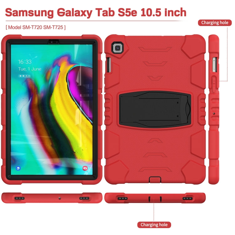 3-Layer Protection Screen Frame + PC + Silicone Shockproof Combination Case with Holder For Samsung Galaxy Tab S5e T720(Red+Black) - Tab S5E 10.5 T720 / T725 by buy2fix | Online Shopping UK | buy2fix