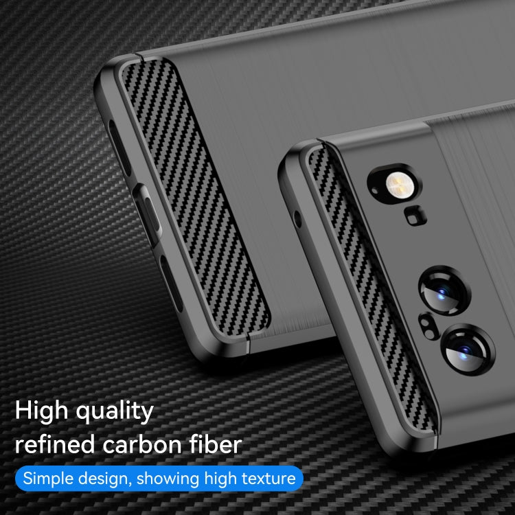 For Google Pixel 6 Brushed Texture Carbon Fiber TPU Case(Black) - Google Cases by buy2fix | Online Shopping UK | buy2fix