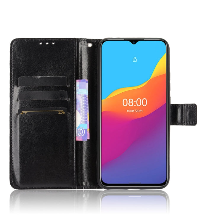 For Ulefone Note 10 Crazy Horse Texture Horizontal Flip Leather Case with Holder & Card Slots & Lanyard(Black) - Ulefone Cases by buy2fix | Online Shopping UK | buy2fix