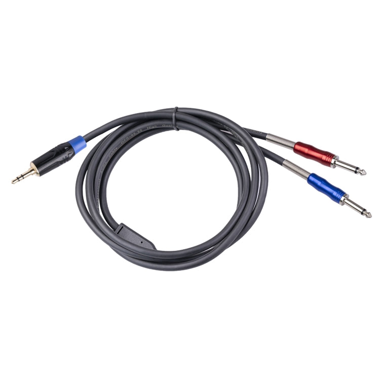 TC195BULS01-18 3.5mm Male to Dual 6.35mm Mono Male Audio Cable, Length:1.8m - Consumer Electronics by buy2fix | Online Shopping UK | buy2fix