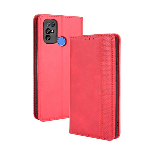 For Doogee X96 Pro Magnetic Buckle Retro Crazy Horse Texture Horizontal Flip Leather Case with Holder & Card Slots & Photo Frame(Red) - More Brand by buy2fix | Online Shopping UK | buy2fix