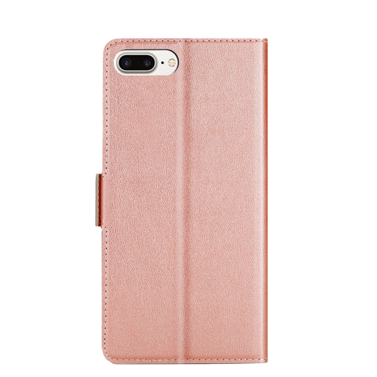 Ultra-thin Voltage Side Buckle PU + TPU Horizontal Flip Leather Case with Holder & Card Slot For iPhone 8 Plus & 7 Plus(Rose Gold) - More iPhone Cases by buy2fix | Online Shopping UK | buy2fix