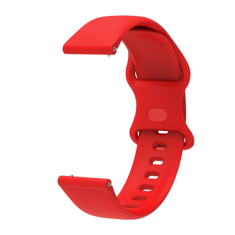 22mm For Amazfit GTS 2e Butterfly Buckle Silicone Watch Band(Red) - Watch Bands by buy2fix | Online Shopping UK | buy2fix