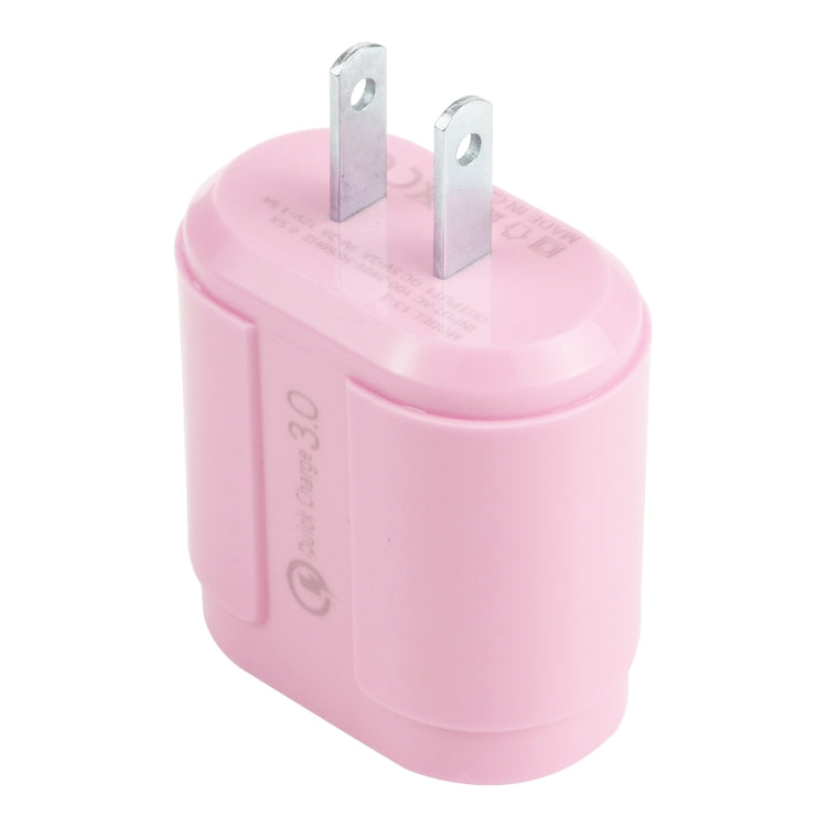 13-22 2.1A Dual USB Macarons Travel Charger, US Plug(Pink) - Mobile Accessories by buy2fix | Online Shopping UK | buy2fix