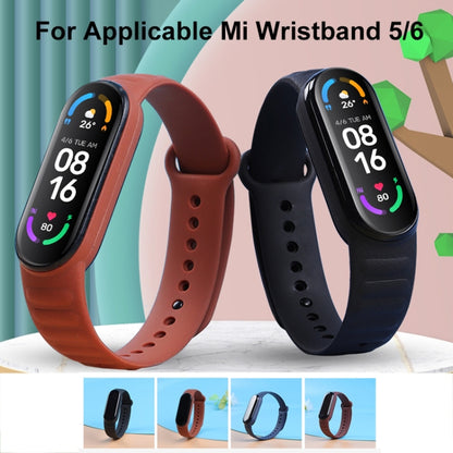 For Xiaomi Mi Band 6 / 5 Universal Silicone Leather Texture Watch Band(Light Brown) - Watch Bands by MIJOBS | Online Shopping UK | buy2fix