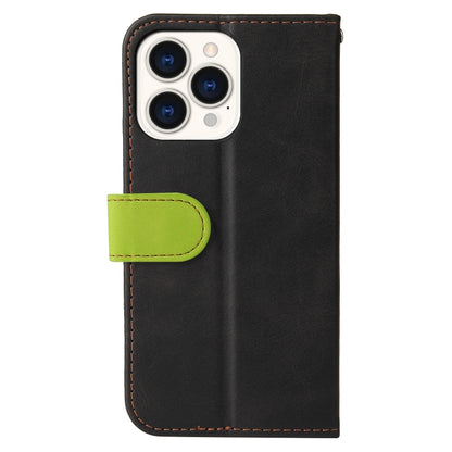 For iPhone 13 Pro Max Business Stitching-Color Horizontal Flip PU Leather Case with Holder & Card Slots & Photo Frame  (Green) - iPhone 13 Pro Max Cases by buy2fix | Online Shopping UK | buy2fix