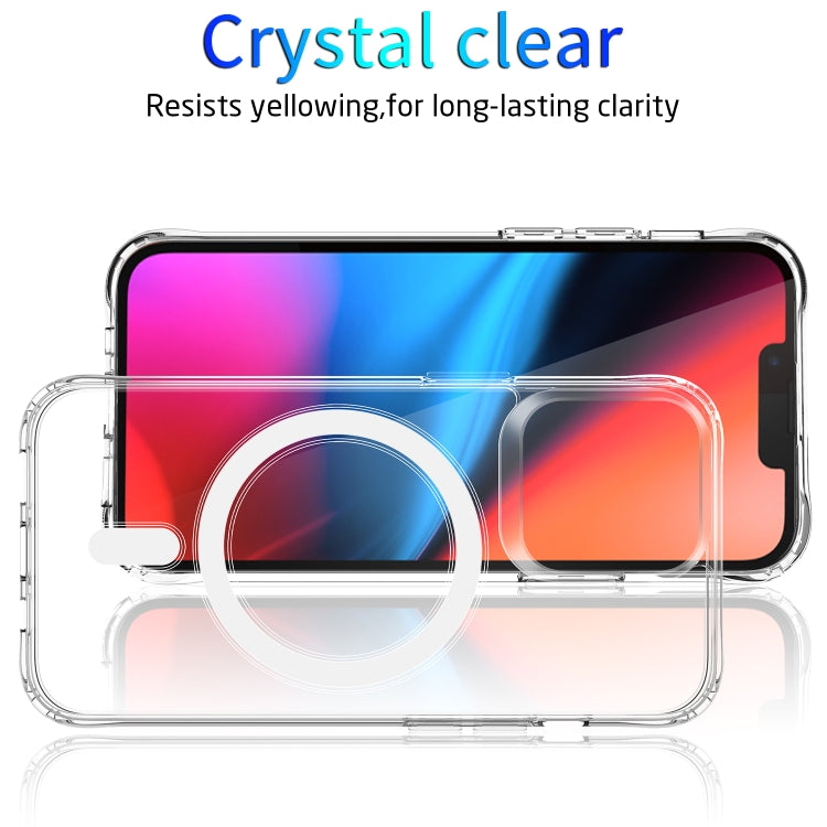 For iPhone 13 Pro Magsafe Case Magnetic Ring Clear Crystal Acrylic +TPU Four-corner Airbag Shockproof Case (Transparent) - iPhone 13 Pro Cases by buy2fix | Online Shopping UK | buy2fix