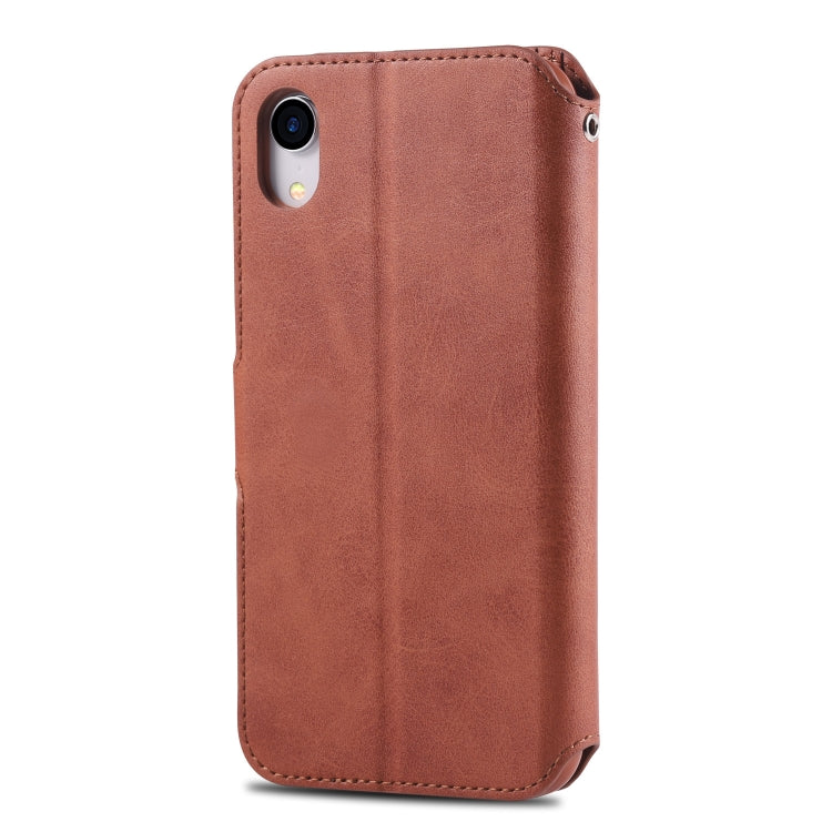 For iPhone XR AZNS Calf Texture Magnetic Horizontal Flip PU Leather Case with Holder & Card Slots & Photo Frame(Brown) - More iPhone Cases by AZNS | Online Shopping UK | buy2fix
