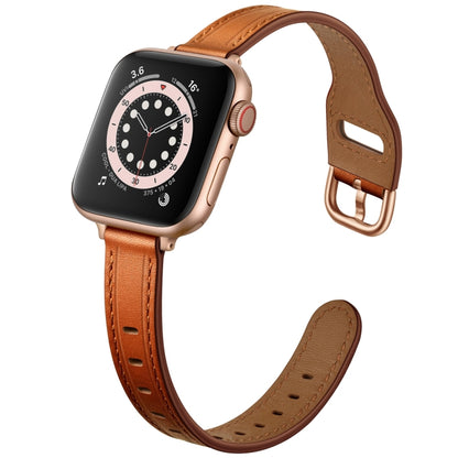 Women Starry Sky Style Leather Watch Band For Apple Watch Series 9&8&7 41mm / SE 3&SE 2&6&SE&5&4 40mm / 3&2&1 38mm(Brown Rose Gold Buckle) - Watch Bands by buy2fix | Online Shopping UK | buy2fix