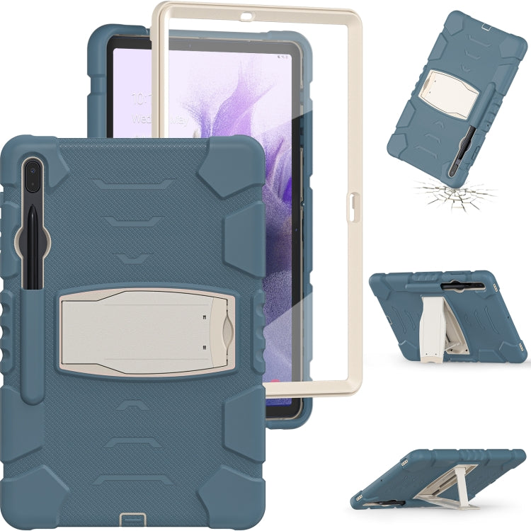 For Samsung Galaxy Tab S7+/ Tab S7 FE / Tab S8+ 3-Layer Protection Screen Frame + PC + Silicone Combination Case with Holder(Cornflower Blue) - Other Galaxy Tab PC by buy2fix | Online Shopping UK | buy2fix