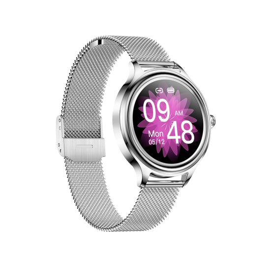 ZX10 1.09 inch HD Color Screen Bluetooth 5.0 IP68 Waterproof Women Smart Watch, Support Sleep Monitor / Menstrual Cycle Reminder / Heart Rate Monitor / Blood Oxygen Monitoring, Style:Steel Strap(Silver) - Smart Wear by buy2fix | Online Shopping UK | buy2fix