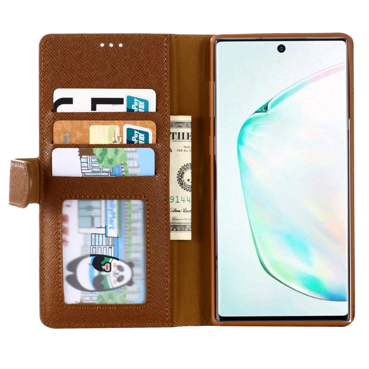For Galaxy Note 10 GEBEI Top-grain Leather Horizontal Flip Protective Case with Holder & Card Slots & Wallet & Photo Frame(Brown) - Galaxy Phone Cases by GEBEI | Online Shopping UK | buy2fix