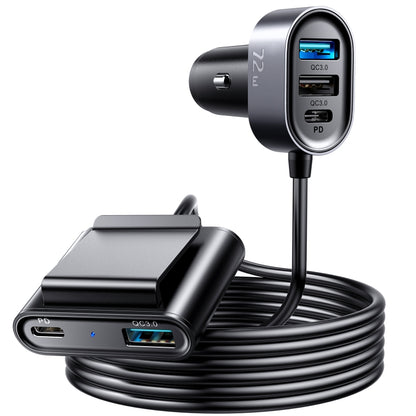 JOYROOM JR-CL05 72W 2 PD USB-C / Type-C + 3 QC 3.0 USB Fast Car Charger(Black) - In Car by JOYROOM | Online Shopping UK | buy2fix