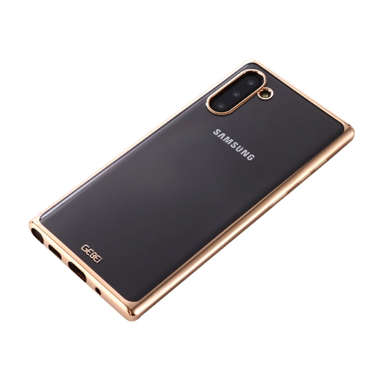 For Galaxy Note 10 GEBEI Plating TPU Shockproof Protective Case(Gold) - Galaxy Phone Cases by GEBEI | Online Shopping UK | buy2fix