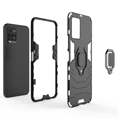 For vivo Y21 Shockproof PC + TPU Protective Case with Magnetic Ring Holder(Black) - OPPO & vivo Accessories by buy2fix | Online Shopping UK | buy2fix