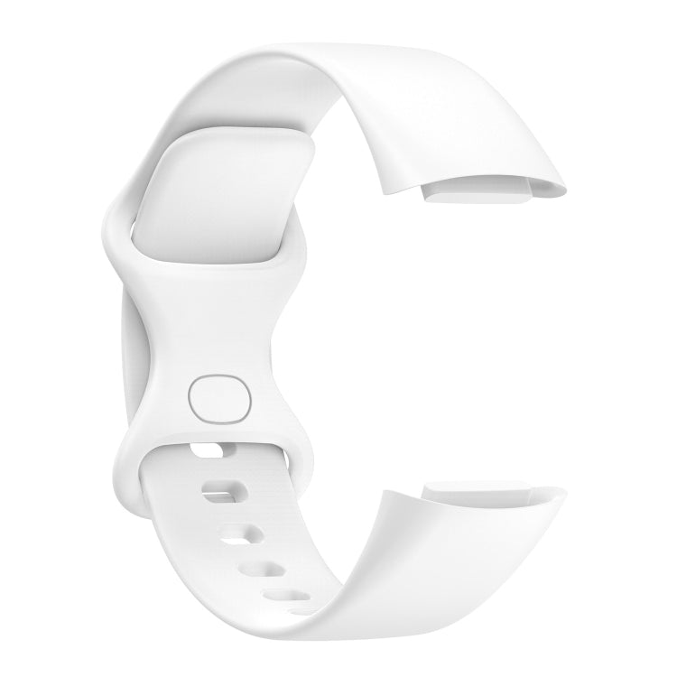 For Fitbit Charge 5 Silicone Watch Band, Size:S(White) - Smart Wear by buy2fix | Online Shopping UK | buy2fix