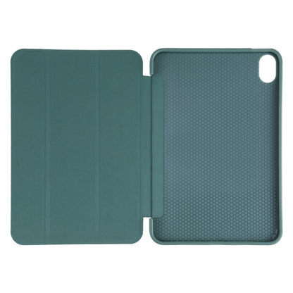 For iPad mini 6 GEBEI Shockproof Horizontal Flip Tablet Case with Three-folding Holder(Pine Needle Green) - iPad mini 6 Cases by GEBEI | Online Shopping UK | buy2fix