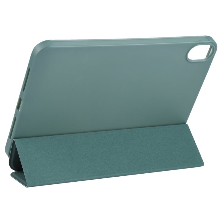 For iPad mini 6 GEBEI Shockproof Horizontal Flip Tablet Case with Three-folding Holder(Pine Needle Green) - iPad mini 6 Cases by GEBEI | Online Shopping UK | buy2fix