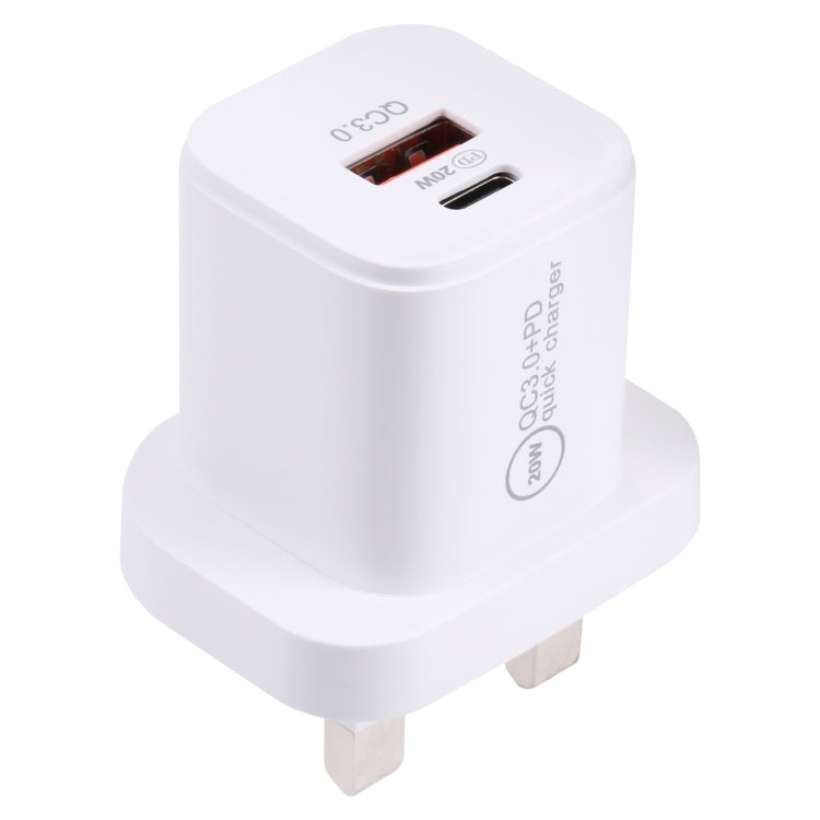 20WACB 20W QC3.0 + PD Quick Charger, Plug Specification:UK Plug(White) - Apple Accessories by buy2fix | Online Shopping UK | buy2fix