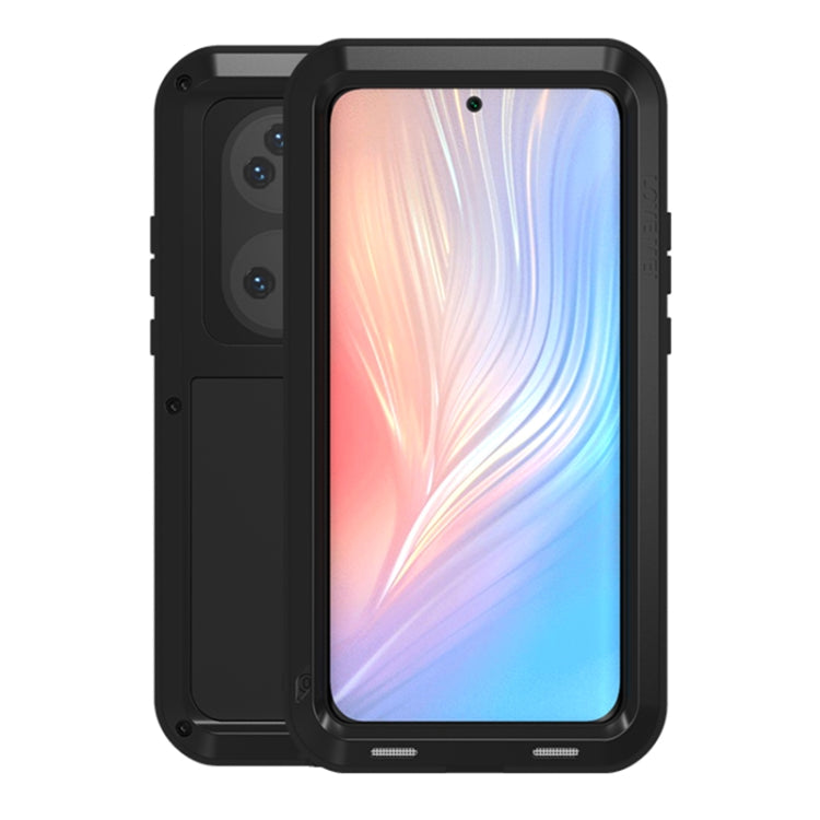 For Huawei P50 Pro LOVE MEI Metal Shockproof Waterproof Dustproof Protective Phone Case without Glass(Black) - Mobile Accessories by LOVE MEI | Online Shopping UK | buy2fix