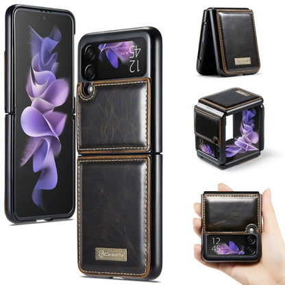 For Samsung Galaxy Z Flip3 5G CaseMe 003 Crazy Horse Texture Horizontal Flip Leather Phone Case(Coffee) - Samsung Accessories by CaseMe | Online Shopping UK | buy2fix
