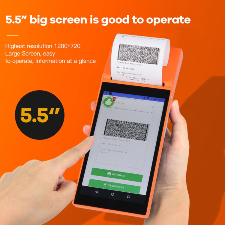 SGT-SP01 5.5 inch HD Screen Handheld POS Receipt Printer, Suit Version, AU Plug(Orange) - Consumer Electronics by buy2fix | Online Shopping UK | buy2fix